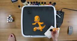 Charmander Pancake Art step 6.2: At this point, your pancake should look something like this. We're almost there!