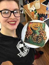 An Artist and Her Pancake Art Creation