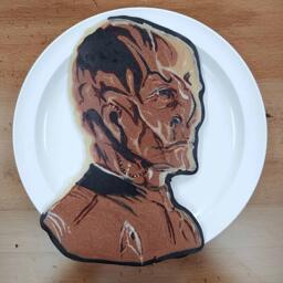 Pancake art of Kelpien - Saru from the TV show Star Trek Discovery